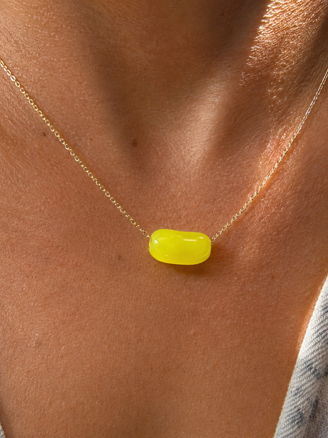 Bean UP Necklace – Lime Wire